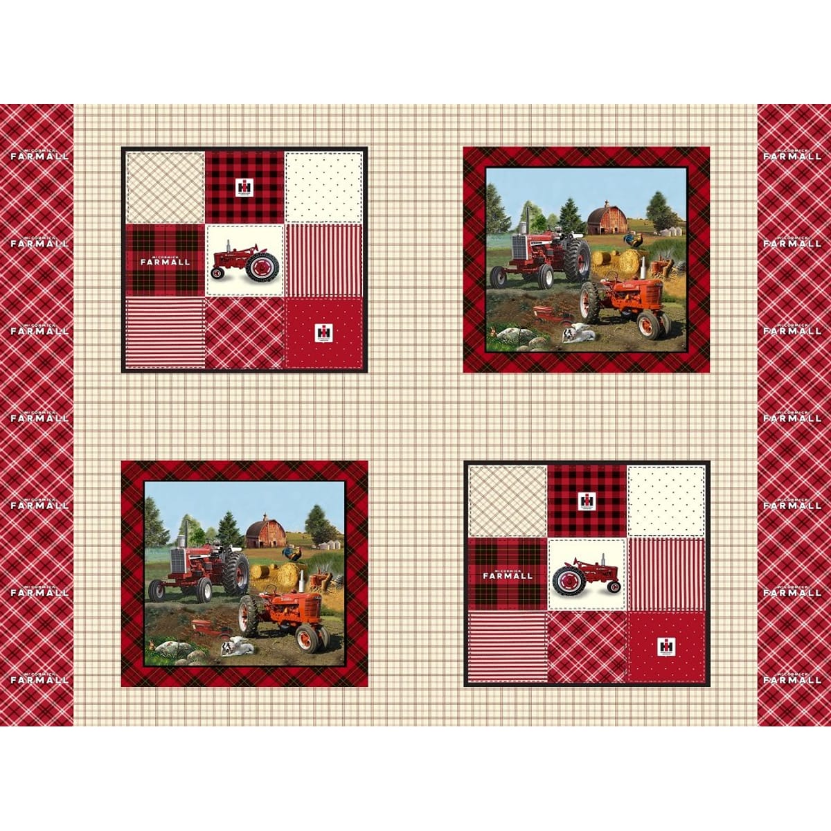 Farmall Farmall Plaid Pillow Panel – 8 Yard Bolt – 100% Cotton