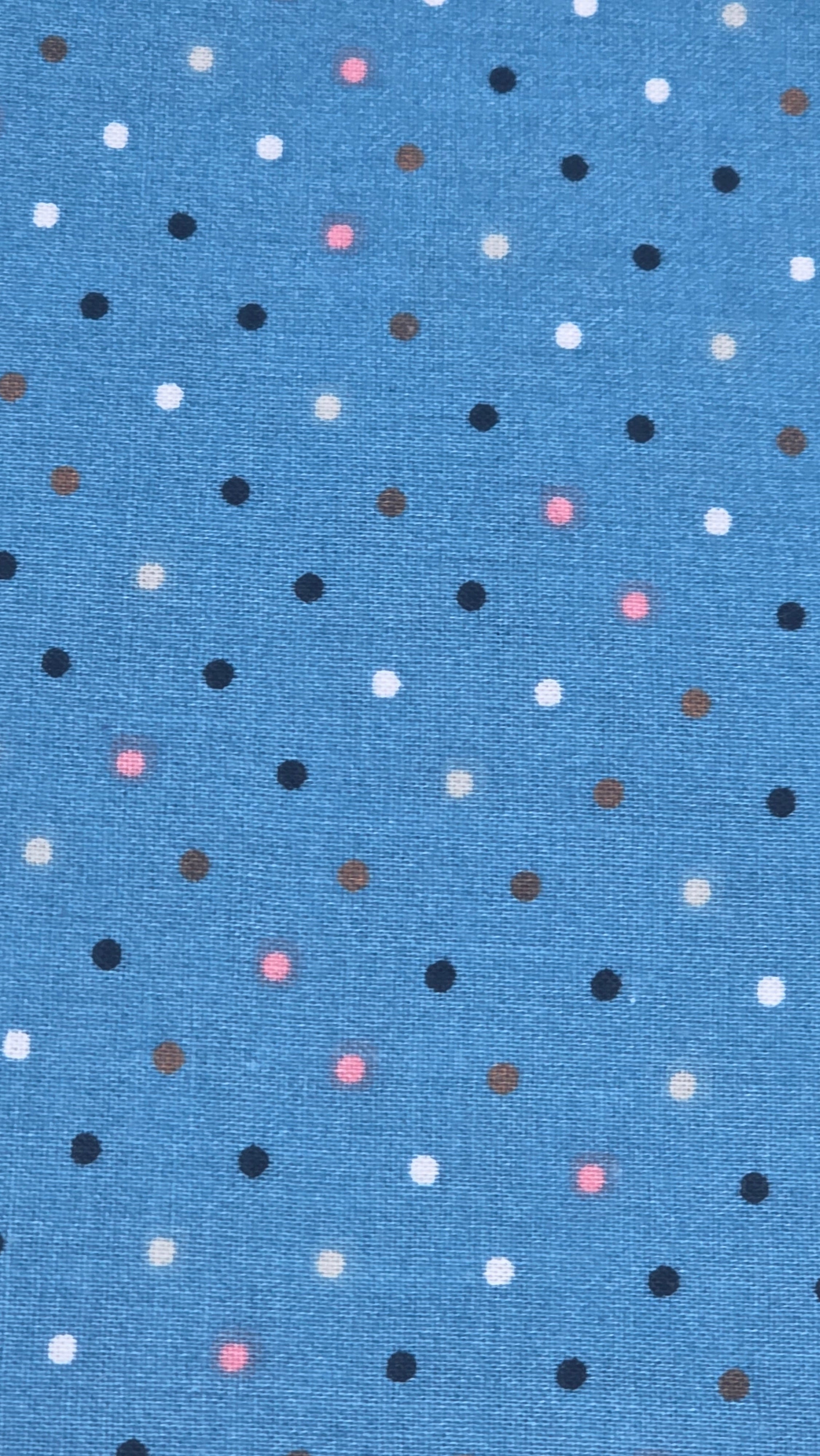 8 Yard Bolt - Multi Color Dots On Blue - Light Weight 100% Cotton - Quilters Showcase