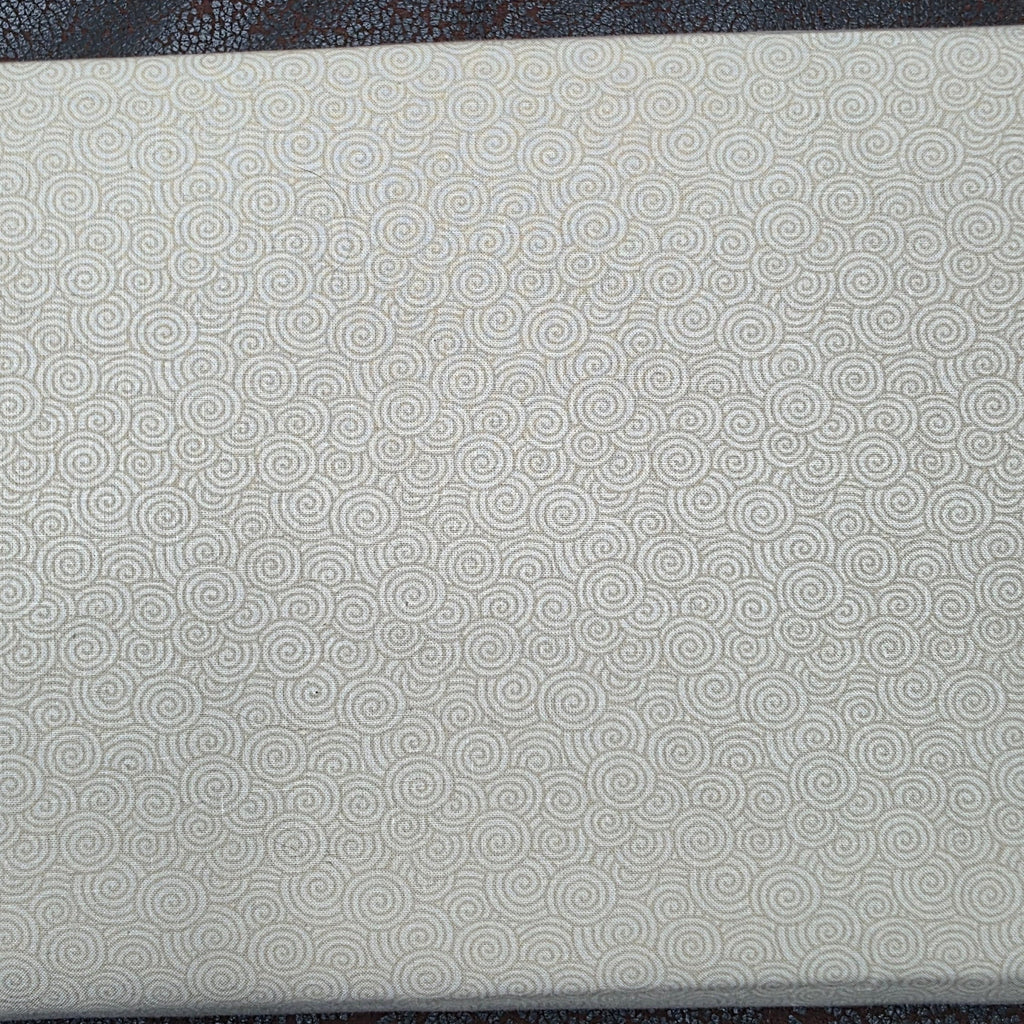 8 Yard Bolt - Small White Swirls on Cream - Light Weight 100% Cotton - Quilters Showcase