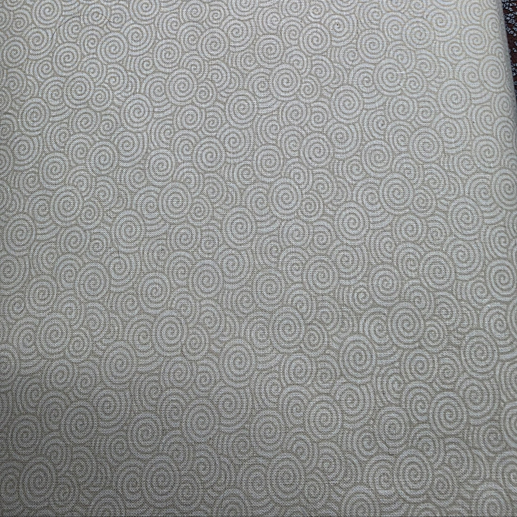 8 Yard Bolt - Small White Swirls on Cream - Light Weight 100% Cotton - Quilters Showcase