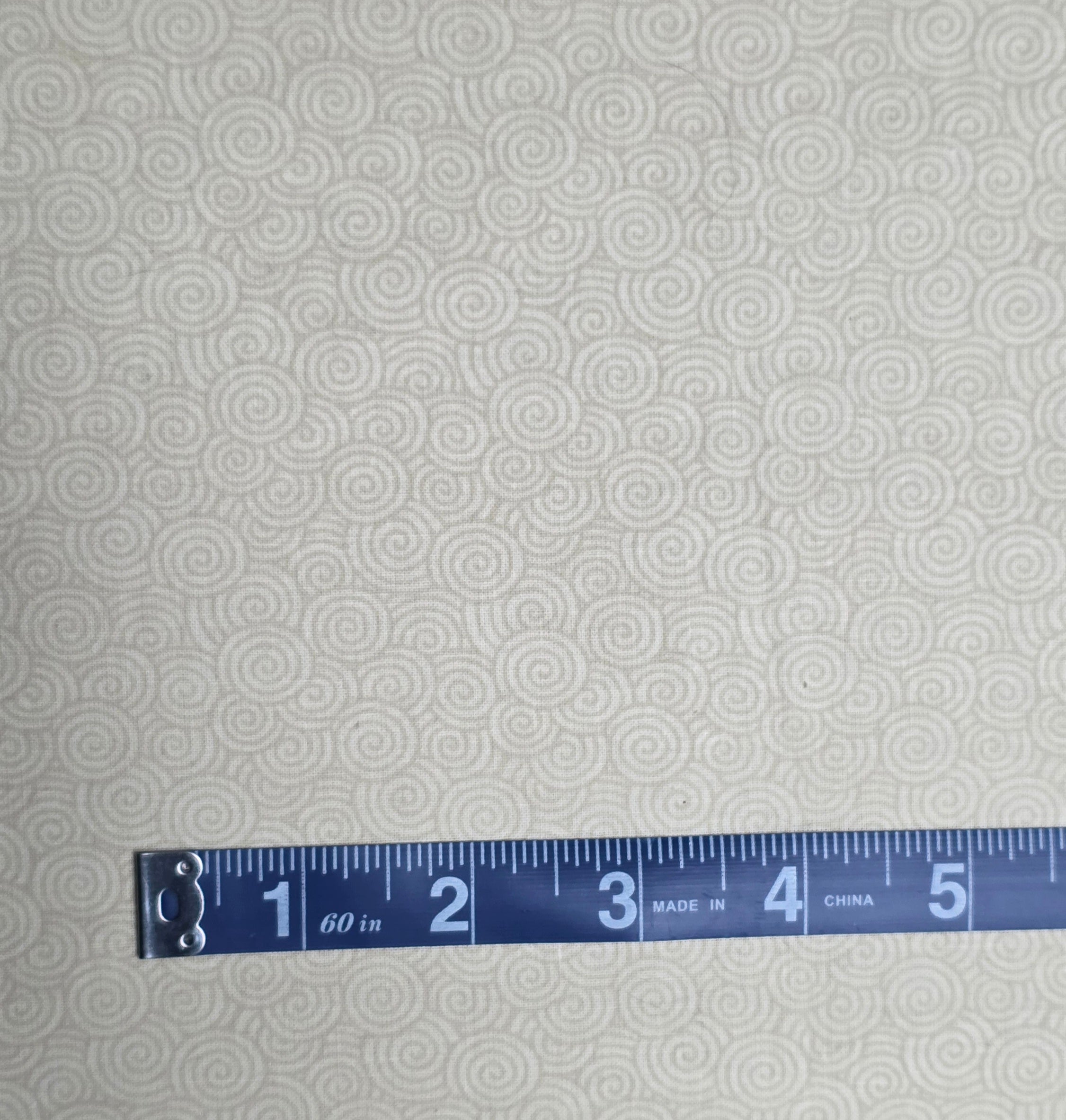 8 Yard Bolt - Small White Swirls on Cream - Light Weight 100% Cotton - Quilters Showcase