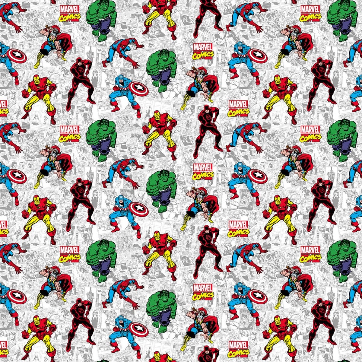 Springs Creative Cottons Maravel Action Comic – 10 Yard Bolt – 100% Cotton