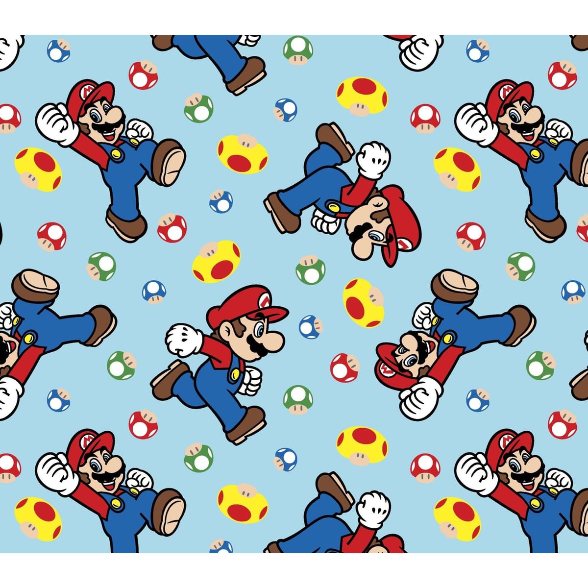 Springs Creative Cottons Mario and Mushroom Toss – 8 Yard Bolt – 100% Cotton