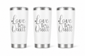 3 Love To Quilt 20oz Stainless Steel Tumblers - 3 Tumblers Per Order