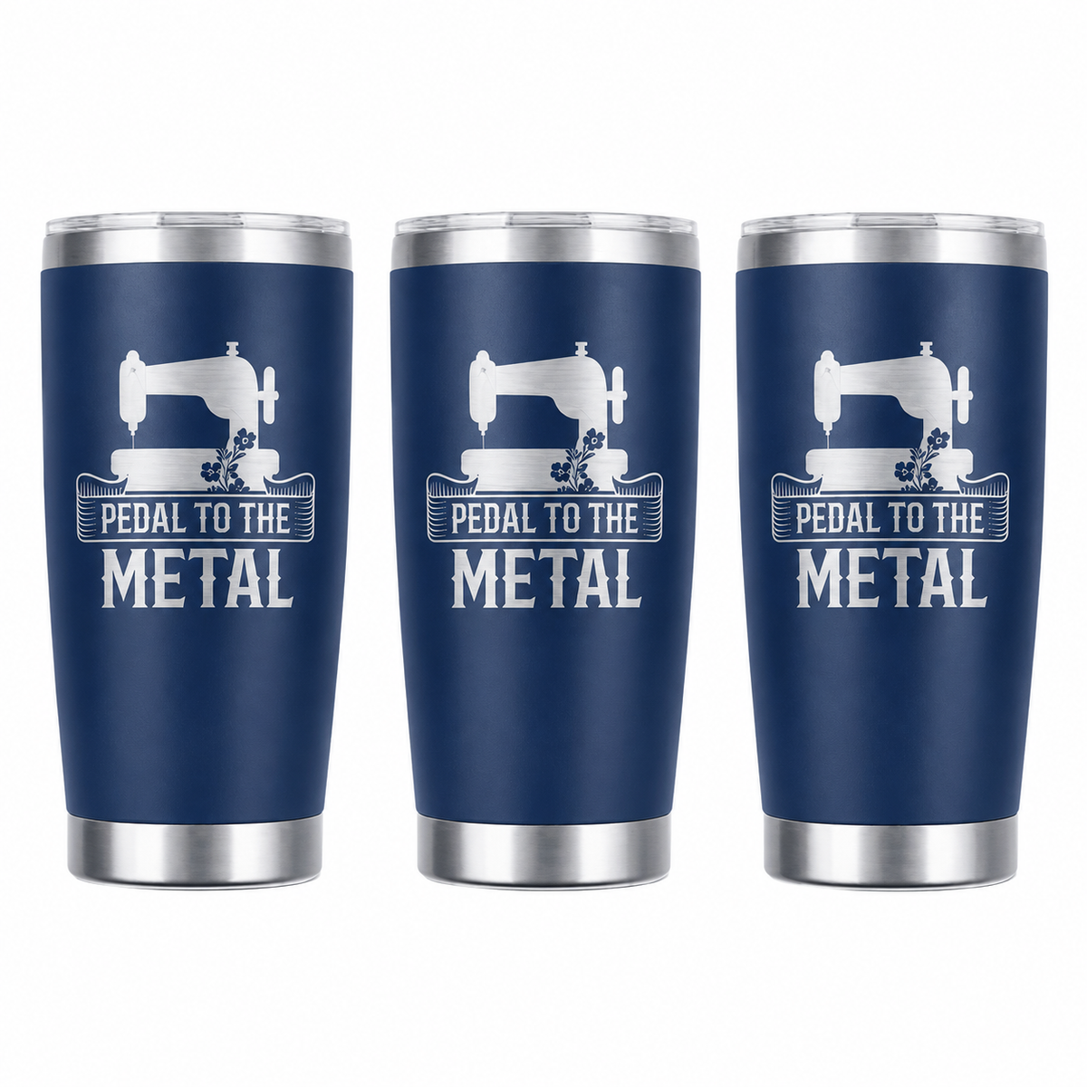 3 Pedal To The Metal 20oz Stainless Steel Tumblers - 3 Tumblers Per Order