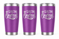3 Quilting Queen 20oz Stainless Steel Tumblers - 3 Tumblers Per Order