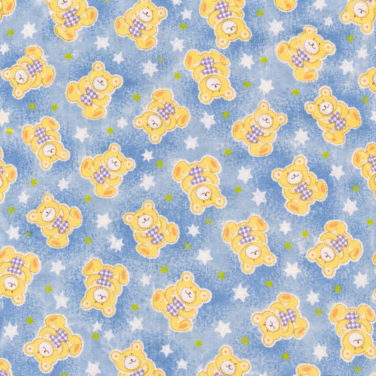 Teddy Bears and Stars on Blue