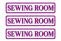 3 Sewing Room Purple 4in x 18in Aluminum Signs - 3 Signs Per Order