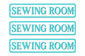 3 Sewing Room Turquoise 4in x 18in Aluminum Signs - 3 Signs Per Order
