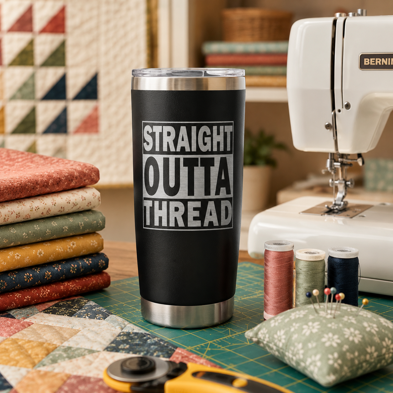 3 Straight Outta Thread 20oz Stainless Steel Tumblers - 3 Tumblers Per Order