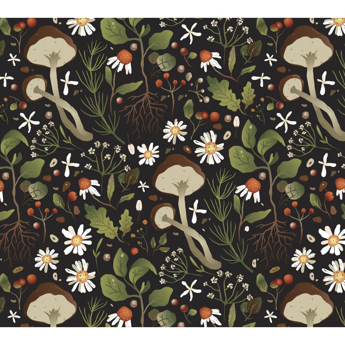 David Textiles Woodland Mushroom – 8 Yard Bolt – 100% Cotton