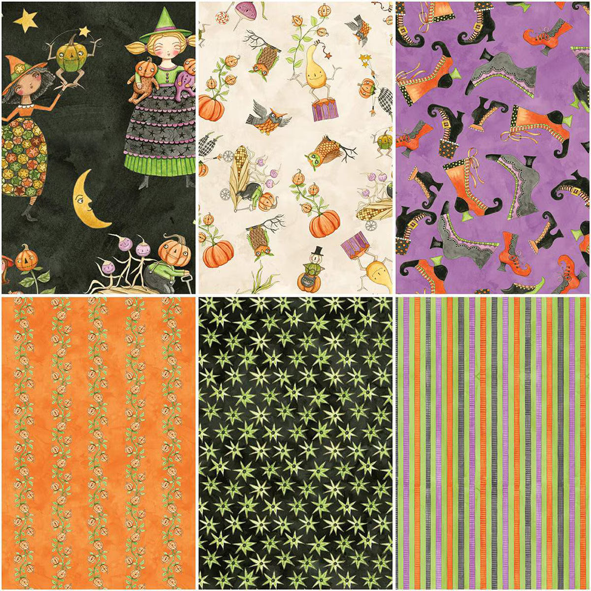 25 Yard Flat Fold Bundle - Ghoul Friends Halloween Assortment - Riley Blake