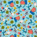 Farm Animals on Blue