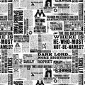 10 Yard Bolt Harry Potter Newspaper Black and White - 100% Cotton 43/45" Wide - Wholesale