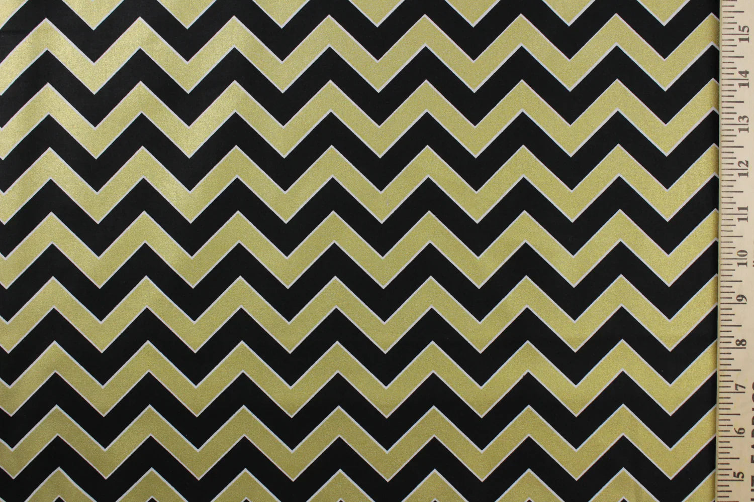 8 Yard Bolt Camelot Emma and Mia Gold and Black Chevron - 100% Cotton 43/45" Wide - Wholesale