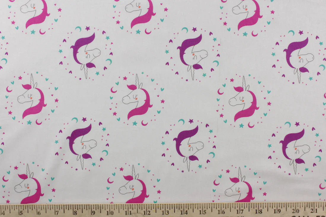 8 Yard Bolt Emma & Mila Unicorn Cameo Fabric for Camelot Fabrics - 100% Cotton 43/45" Wide - Wholesale