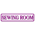Sewing Room Purple 4in x 18in Aluminum Sign