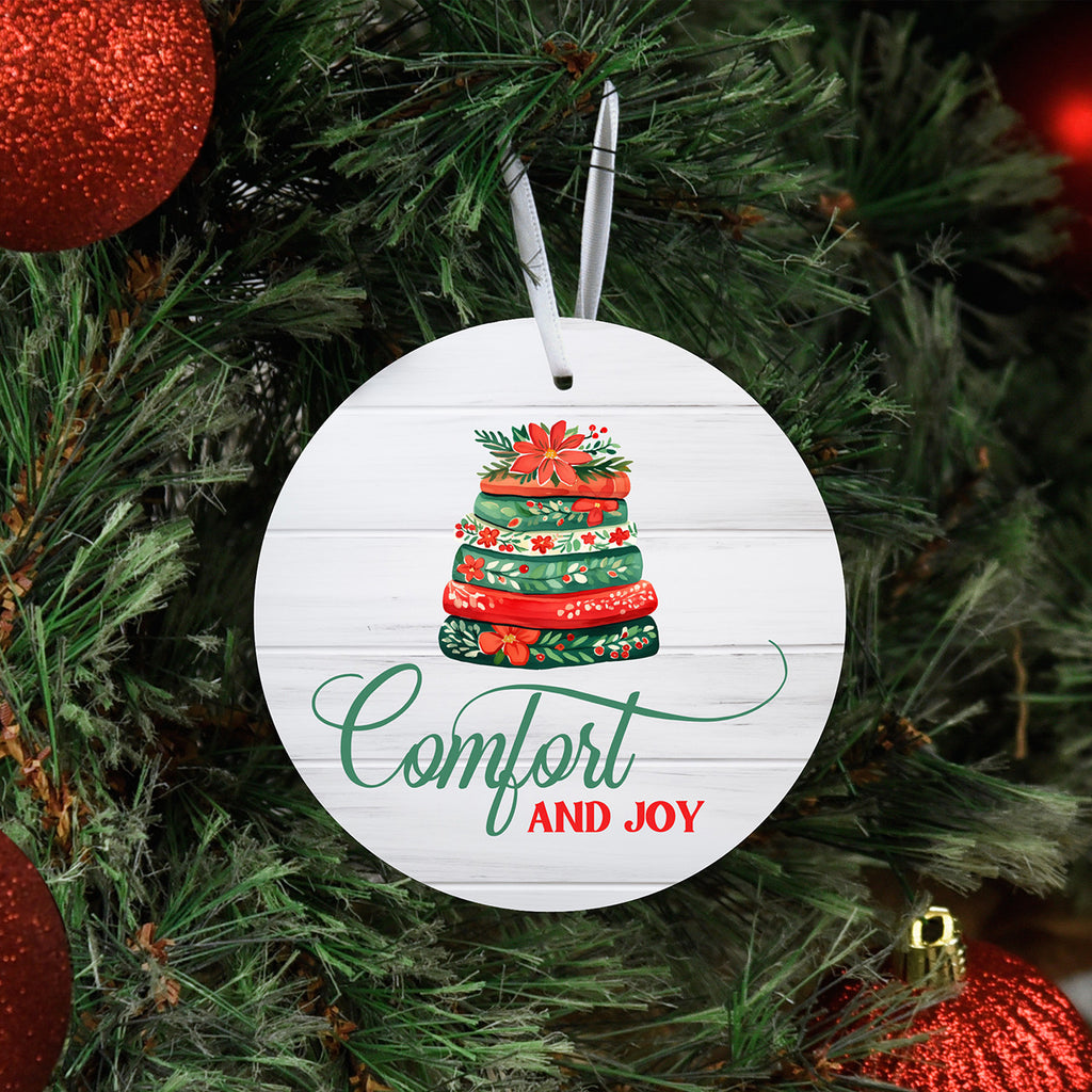 Comfort And Joy Metal Ornament
