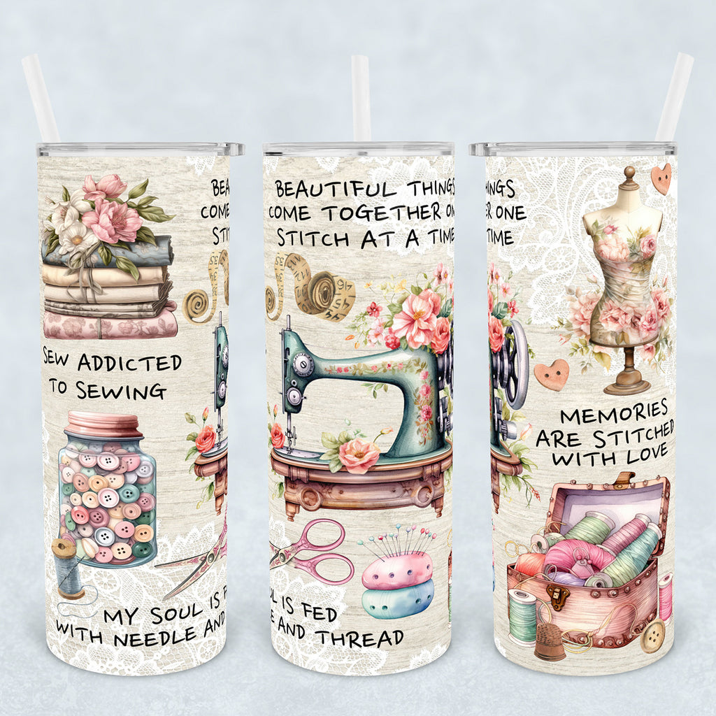 One Stitch At a Time 20oz Stainless Steel Tumbler
