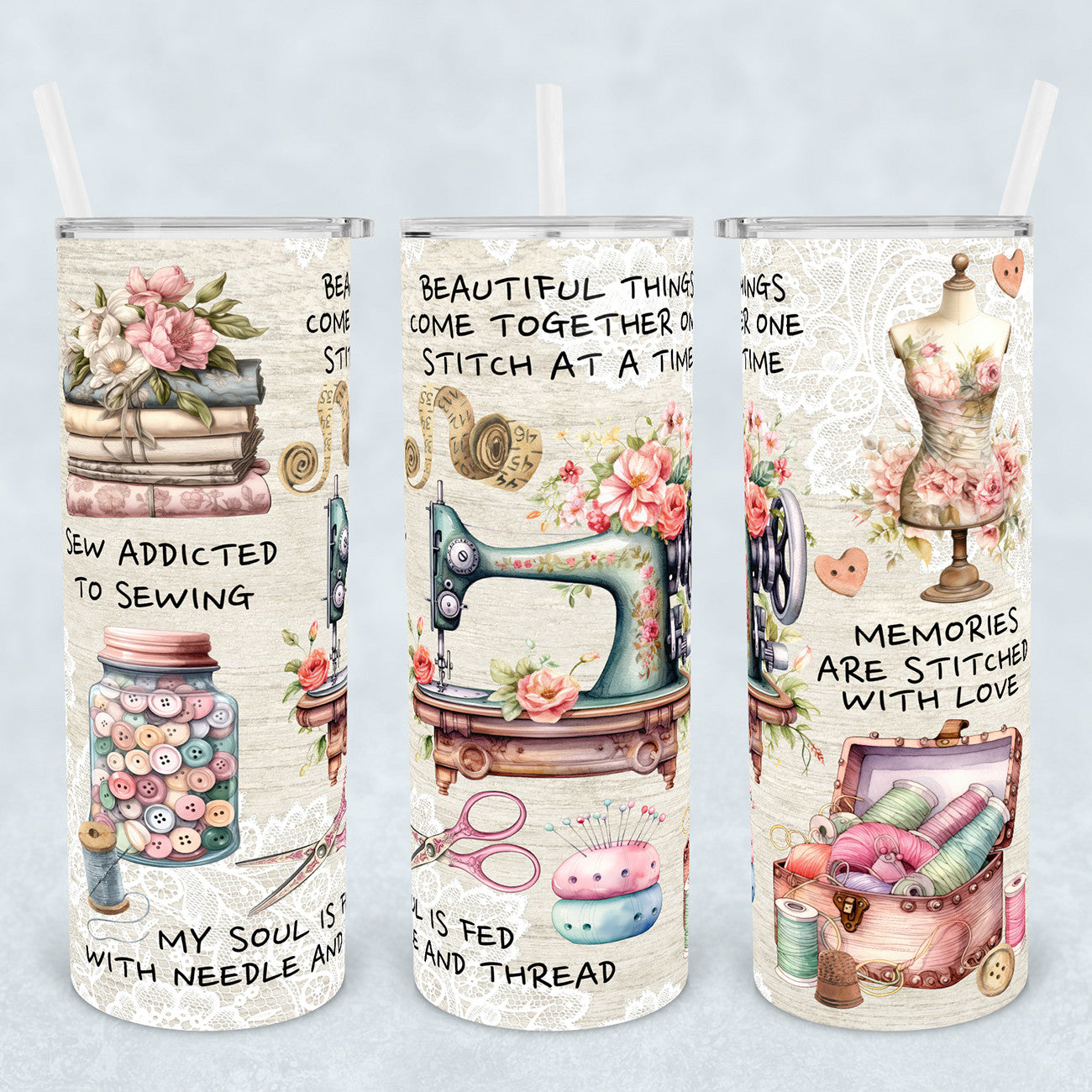 One Stitch At a Time 20oz Stainless Steel Tumbler