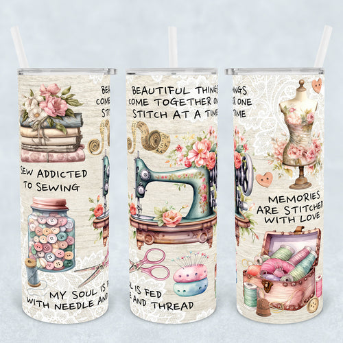 One Stitch At a Time 20oz Stainless Steel Tumbler