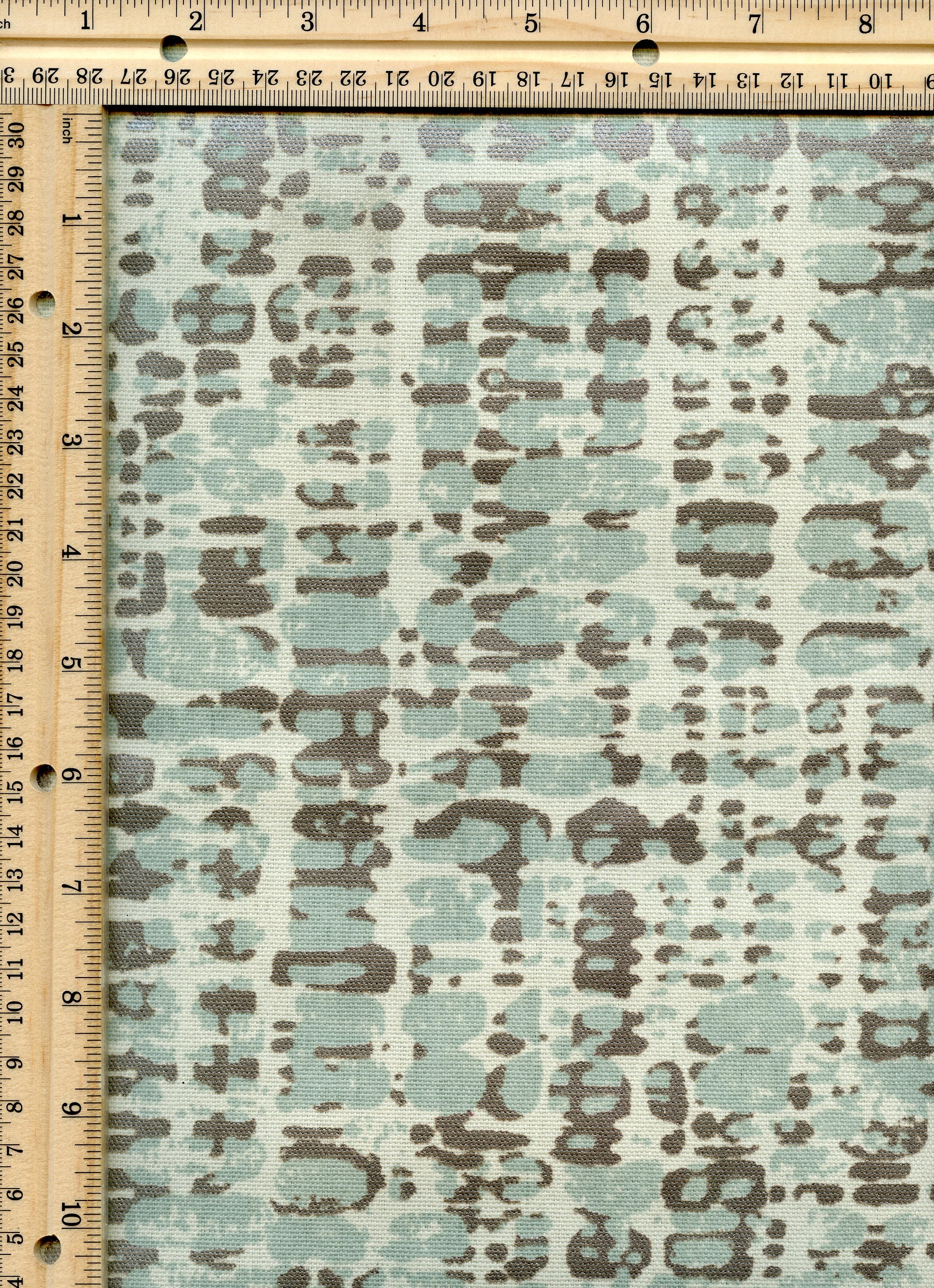 16 Yard Roll - Drapery Fabric Medium Weight - Powder Blue and Silver Metallic Water Drops - Cotton 54" Wide
