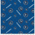 10 Yard Bolt Minnesota Timberwolves NBA Basketball Blue Logo Allover - 100% Cotton 43/45" Wide - Wholesale