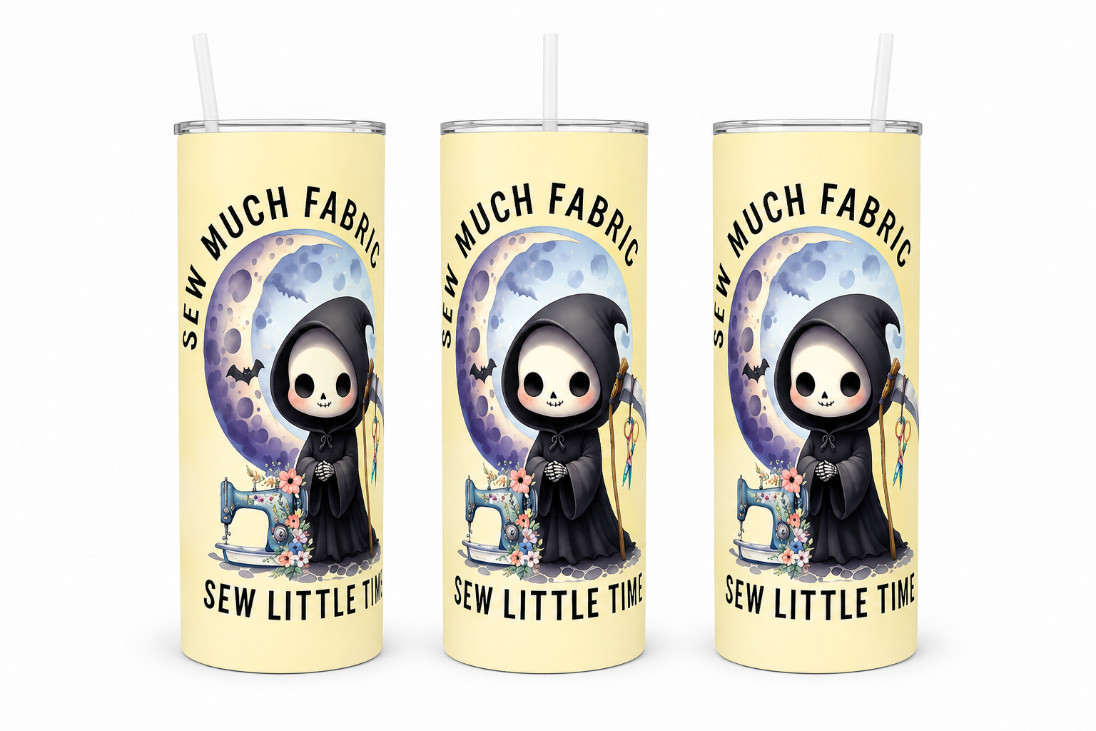 3 Sew Much Fabric Sew Little Time 20oz Stainless Steel Tumblers - 3 Tumblers Per Order