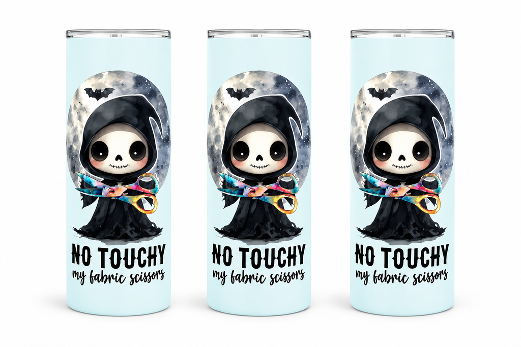 3 No Touchy My Fabric Scissors 20oz Stainless Steel Tumblers - 3 Tumblers Per Order