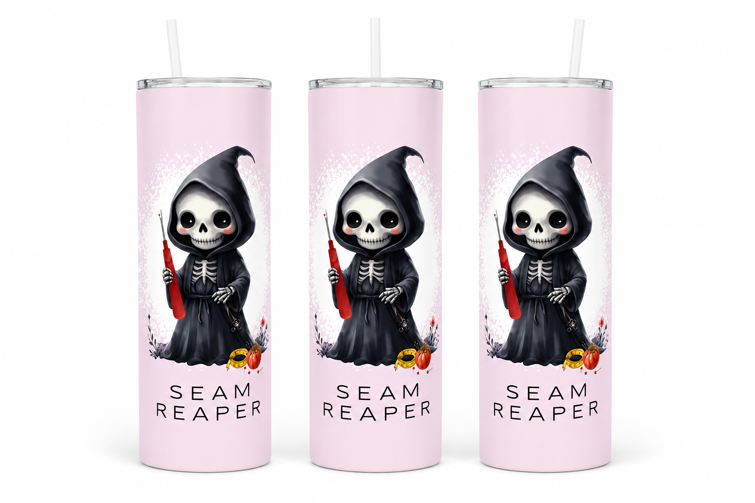 3 Seam Reaper 20oz Stainless Steel Tumblers - 3 Tumblers Per Order