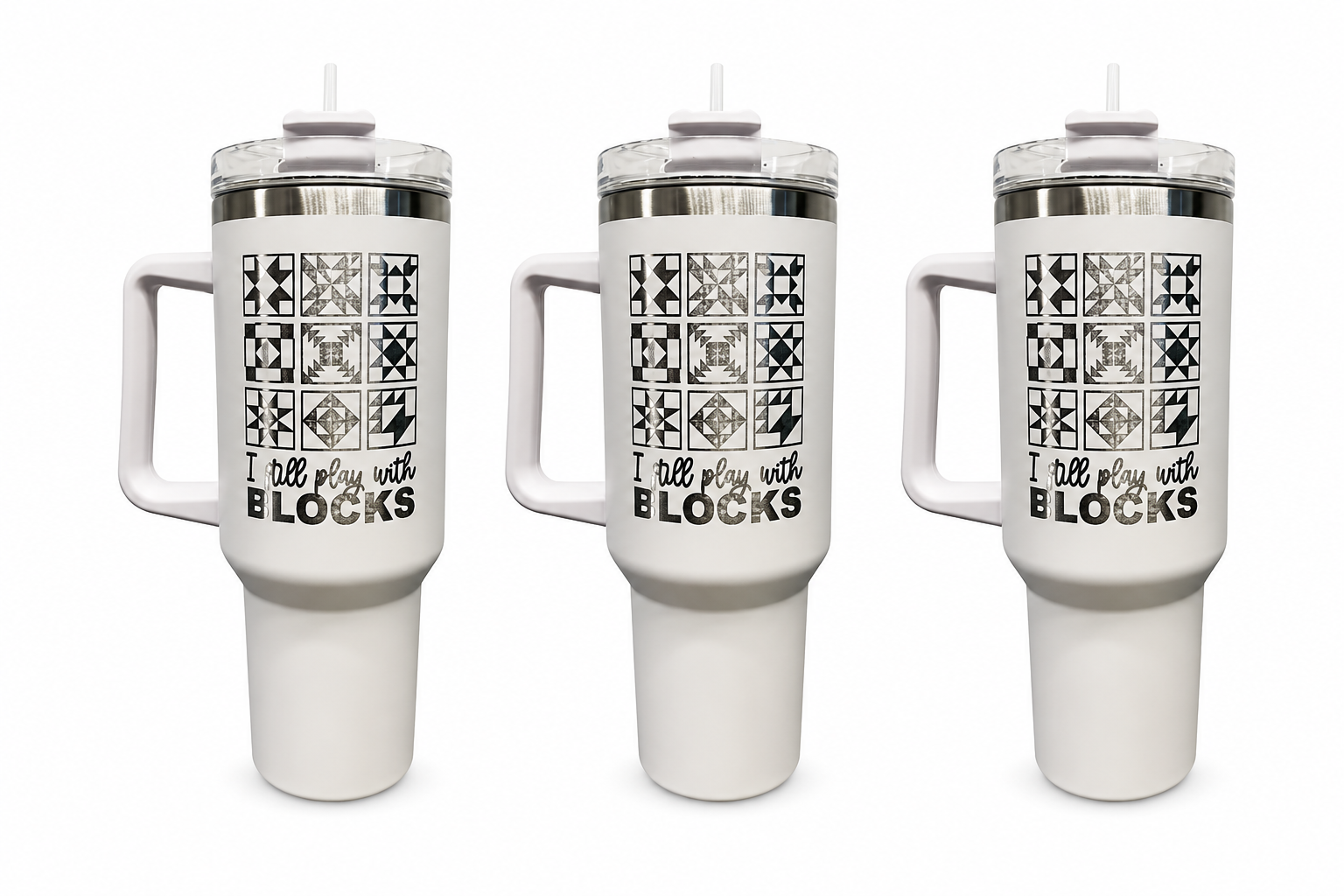3 I Still Play With Blocks 40oz Stainless Steel Tumblers - 3 Tumblers Per Order