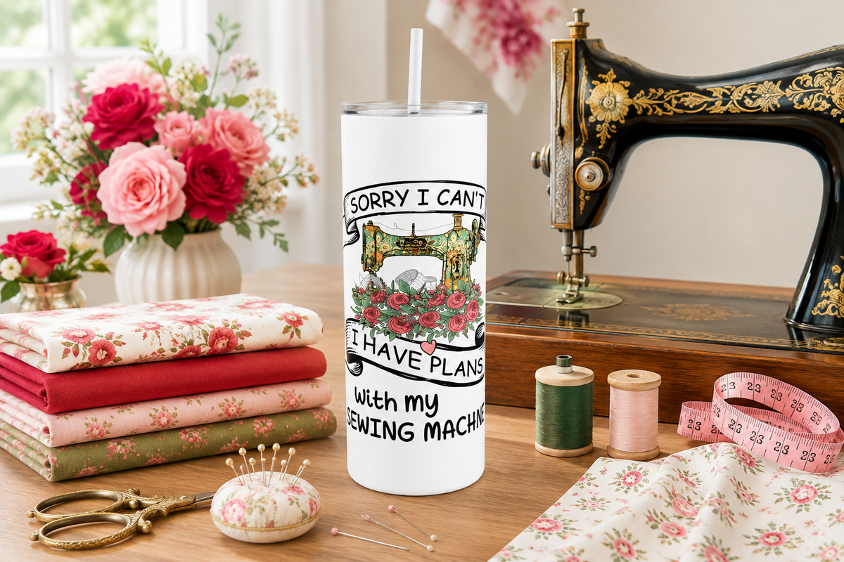 3 Plans With My Sewing Machine 20oz Stainless Steel Tumblers - 3 Tumblers Per Order