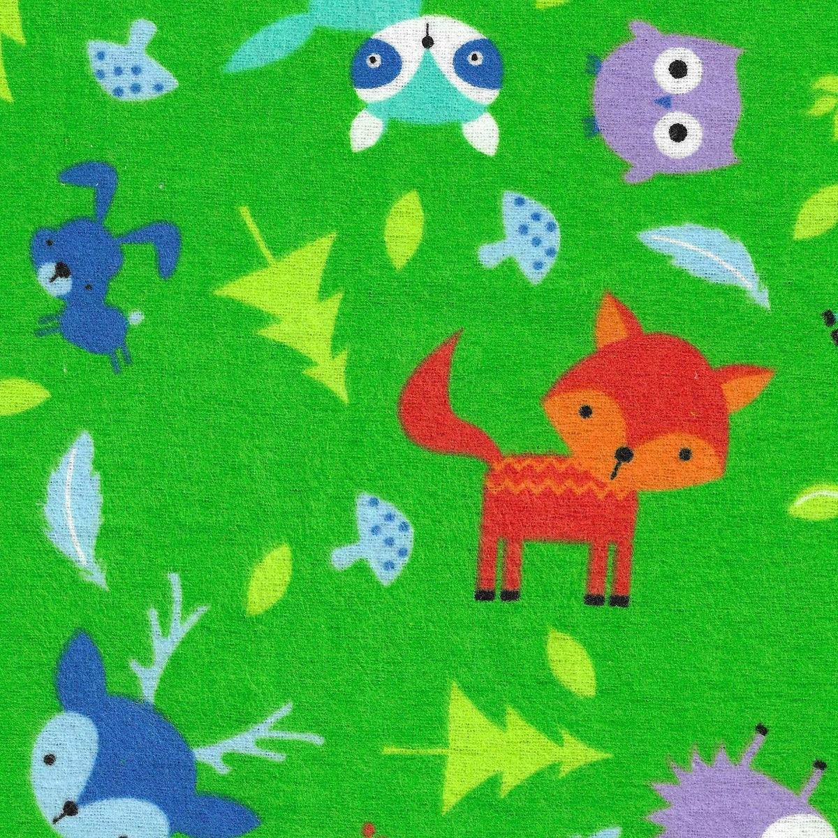 Woodland Animals on Green