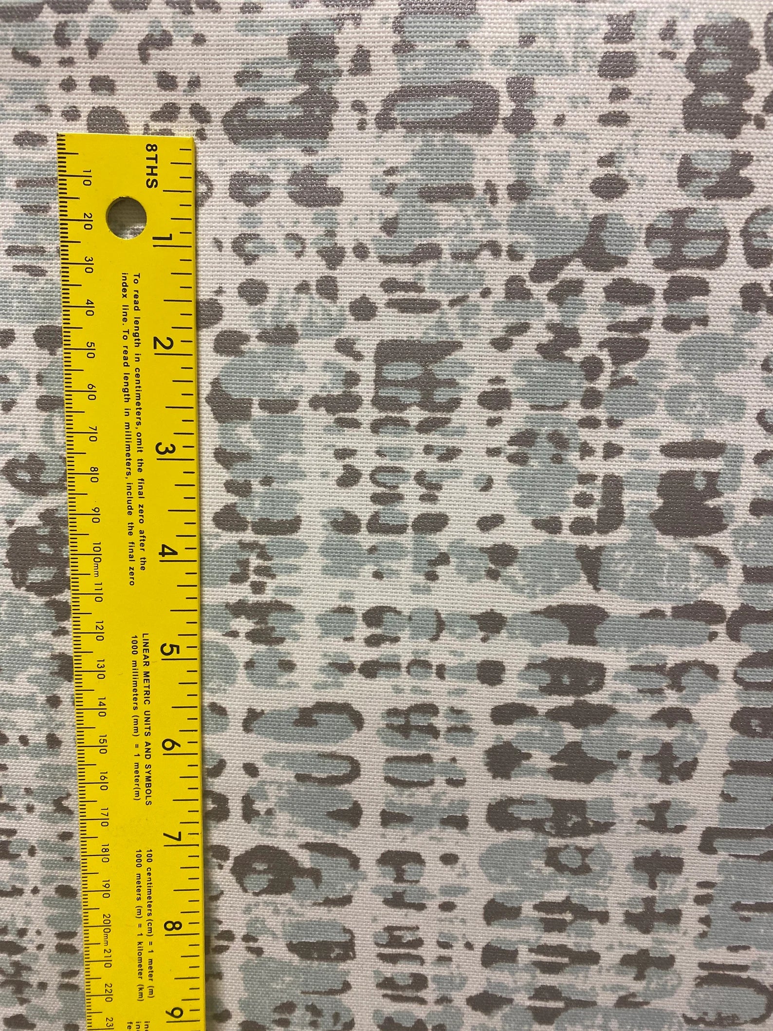16 Yard Roll - Drapery Fabric Medium Weight - Powder Blue and Silver Metallic Water Drops - Cotton 54" Wide