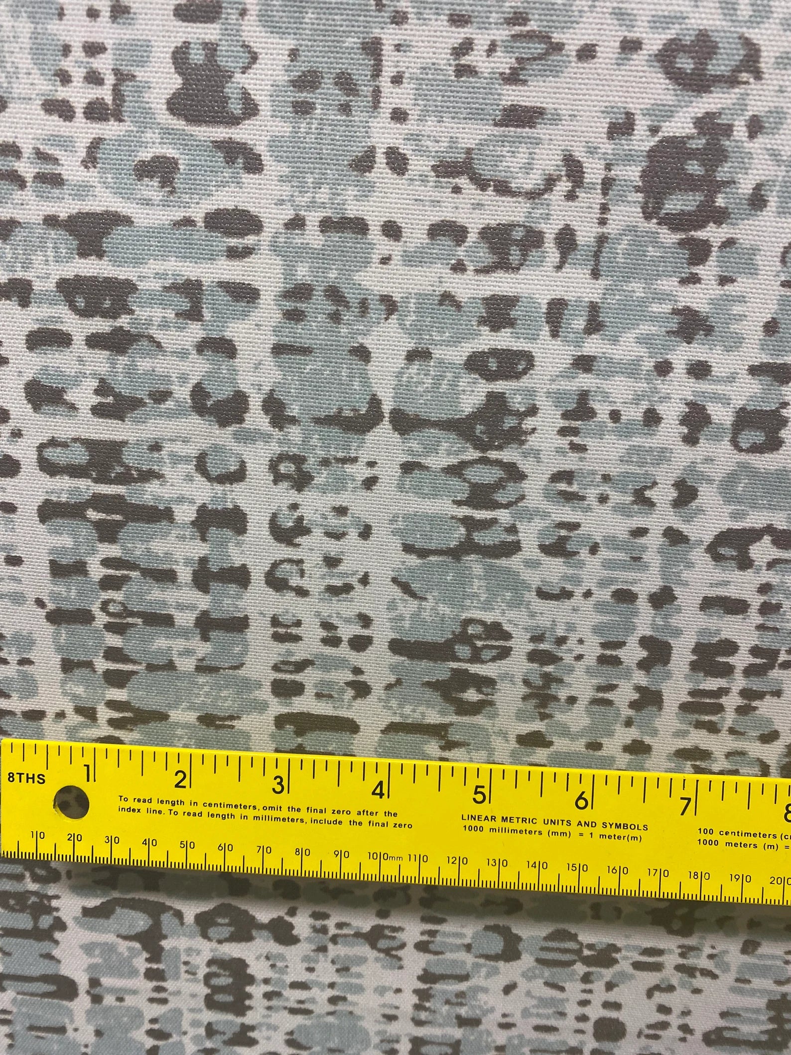 16 Yard Roll - Drapery Fabric Medium Weight - Powder Blue and Silver Metallic Water Drops - Cotton 54" Wide