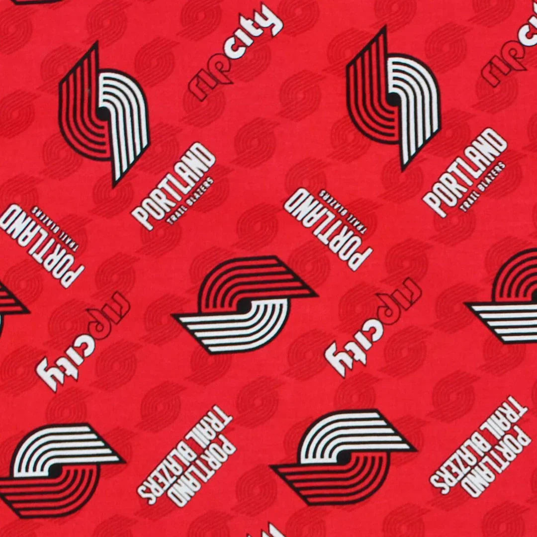 10 Yard Bolt Portland Trail Blazers NBA Basketball Red Logo Allover - 100% Cotton 43/45" Wide - Wholesale