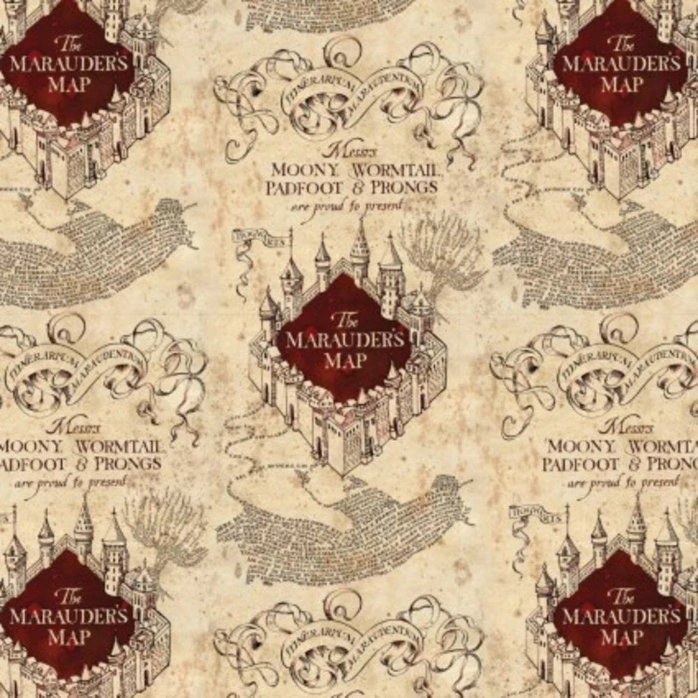 8 Yard Bolt Harry Potter Marauder's Map - 100% Cotton 43/45" Wide - Wholesale