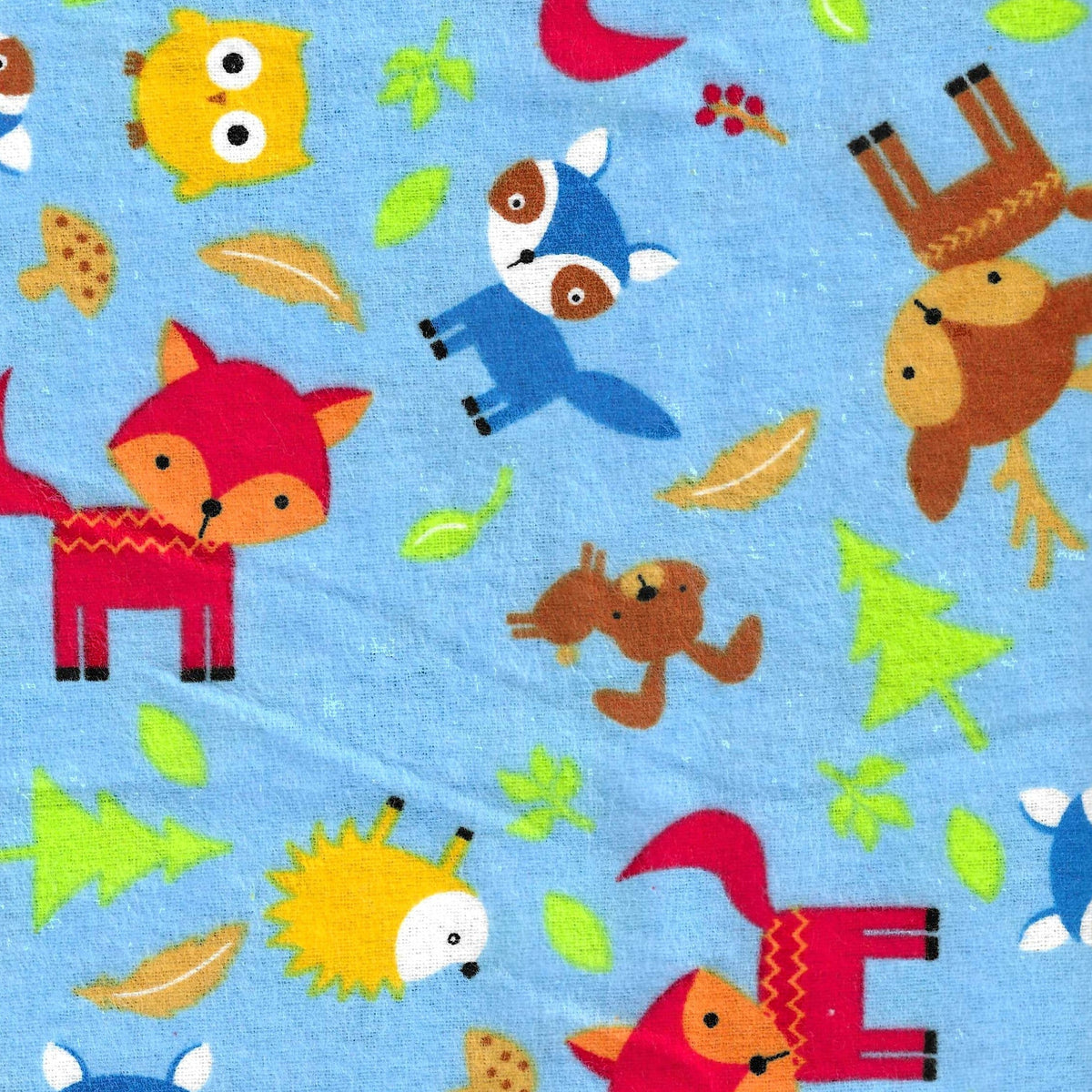 Woodland Animals on Sky Blue