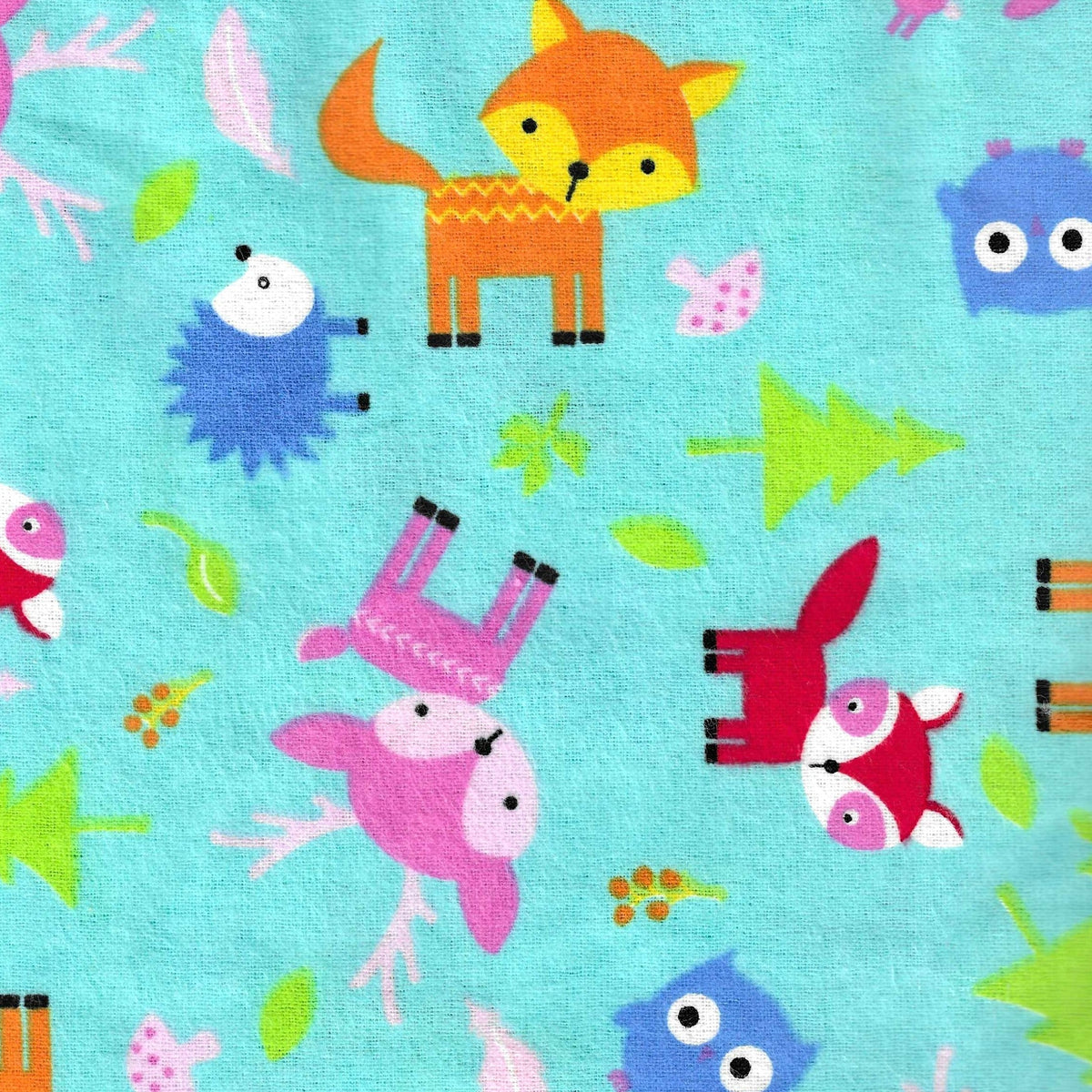 Woodland Animals on Cyan
